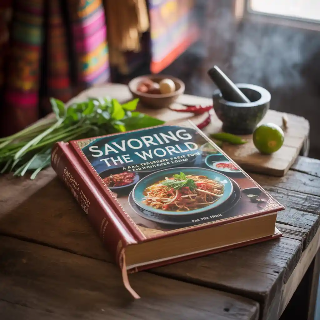 "Tourist tasting street food recommended by the best travel agency near me."